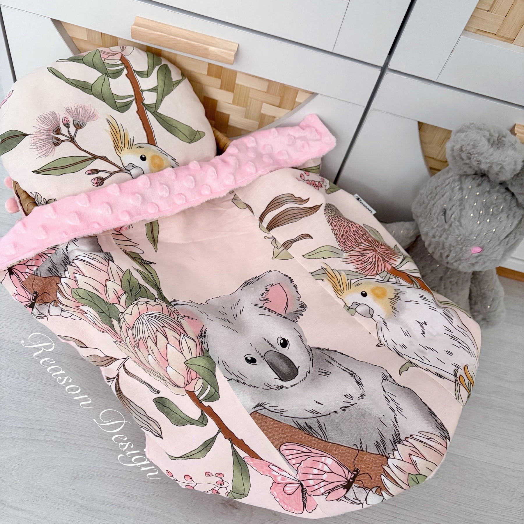 Handmade Doll Bedding Set – Fits Kmart & Target Doll Pram/Bassinet | Pillow & Minky Blanket | Toy Nursery Accessories