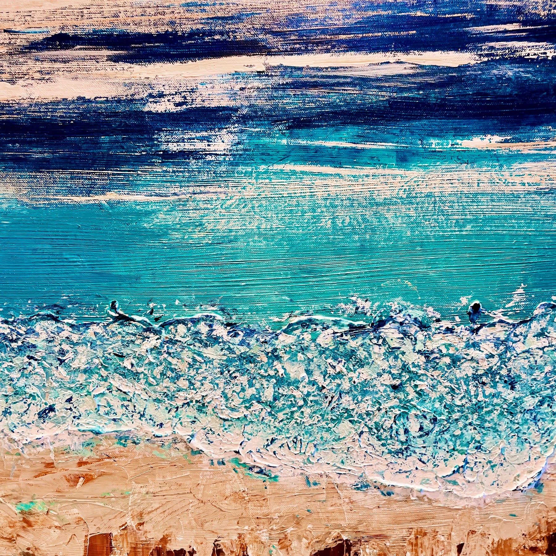 One Summer - Floating Framed stretch canvas - Textured Acrylic