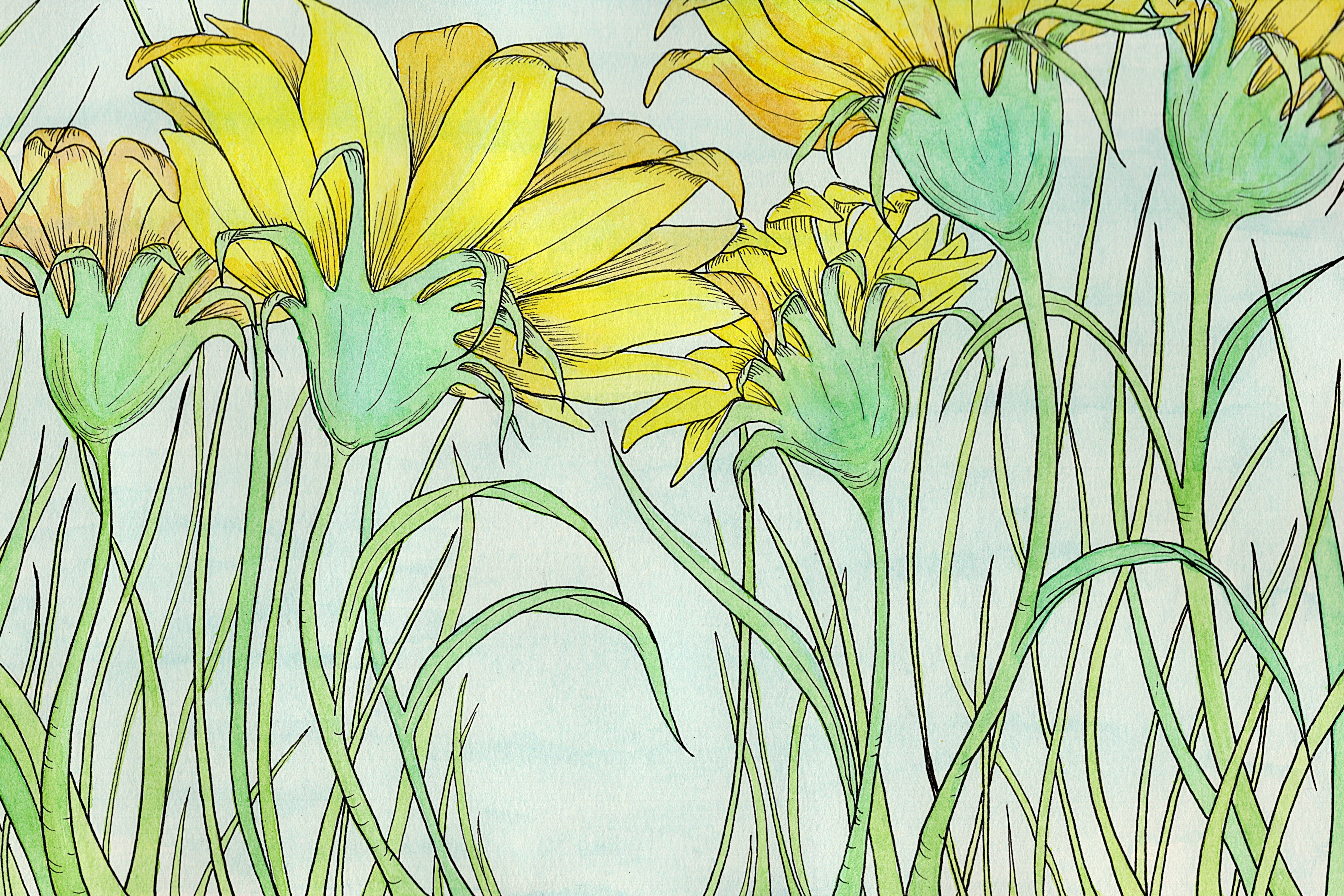 ACEO "Looking Up" Mini Artwork 2.5x3.5 inches