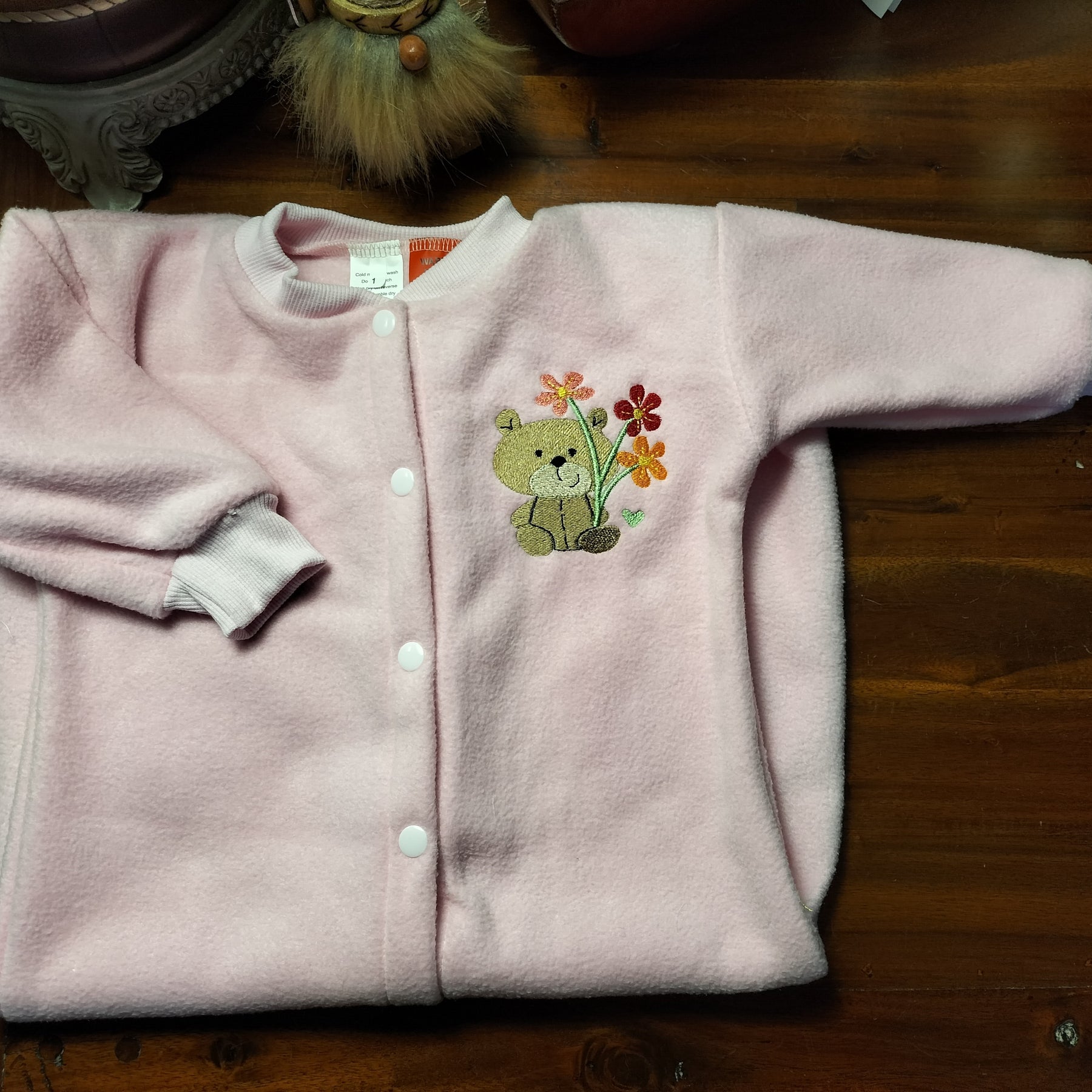 BABY PINK SLEEP BAG WITH BEAR