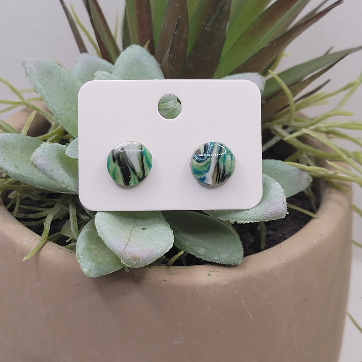 Malachite Dreams Polymer Clay Earrings