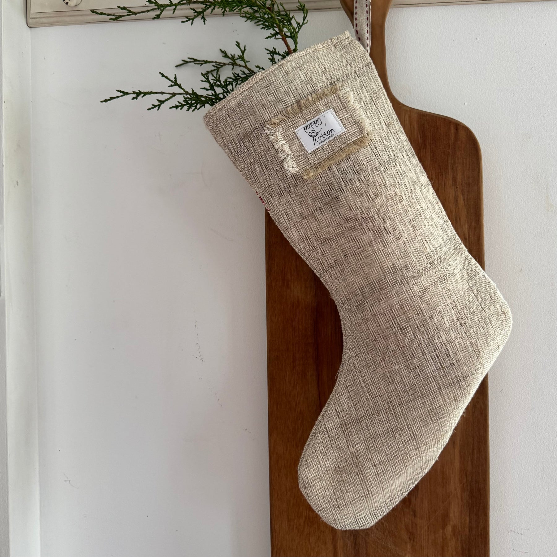 Vintage French Hemp Christmas Stocking | Handmade in Tasmania