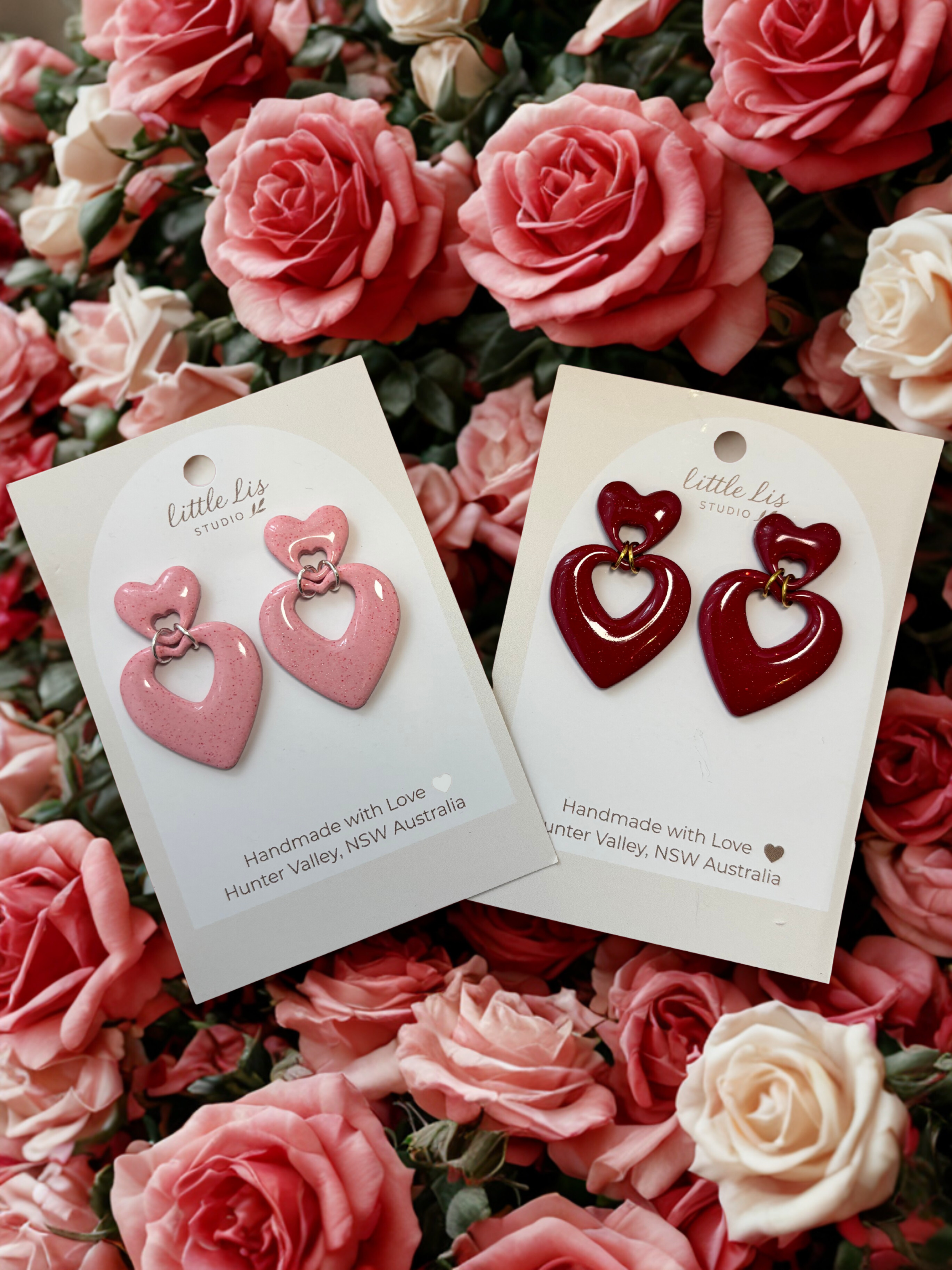 Sweetheart Drops – Handmade Polymer Clay Earrings