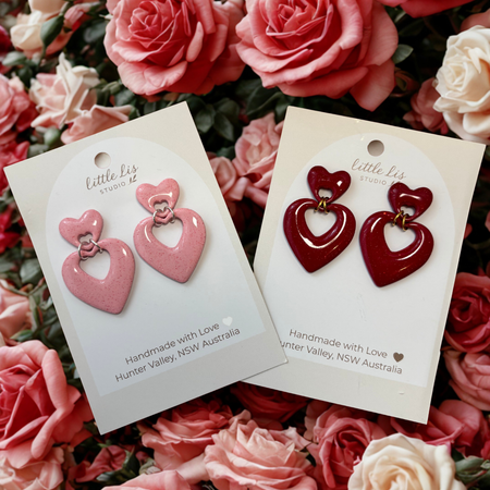 Sweetheart Drops – Handmade Polymer Clay Earrings