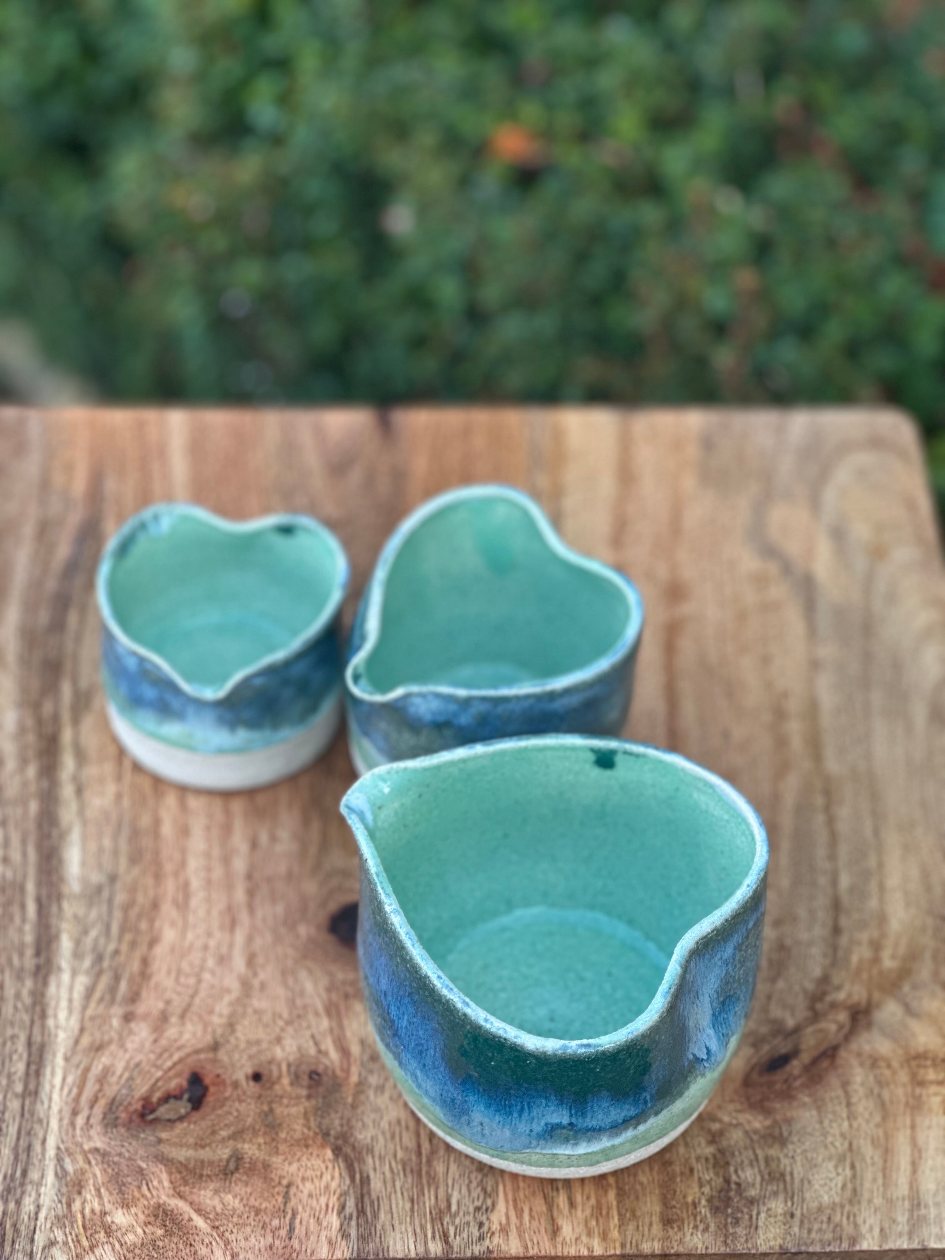Much Love Pourers - Set of Three (3) Ceramic Jugs