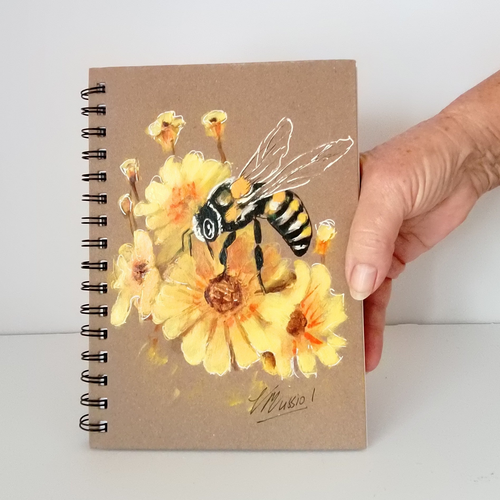 Bee Notebook Handpainted Size A5 Lined