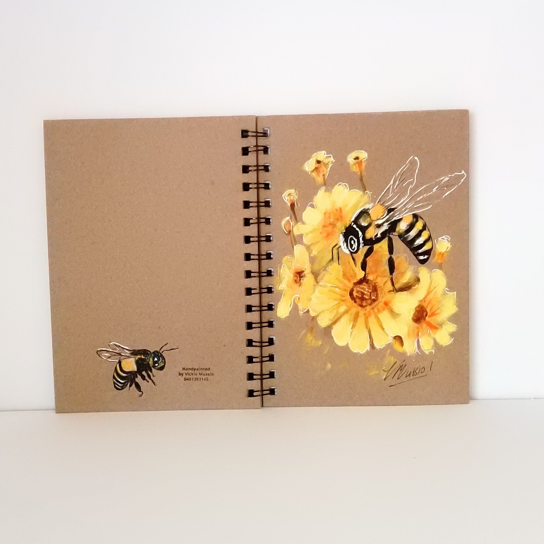 Bee Notebook Handpainted Size A5 Lined