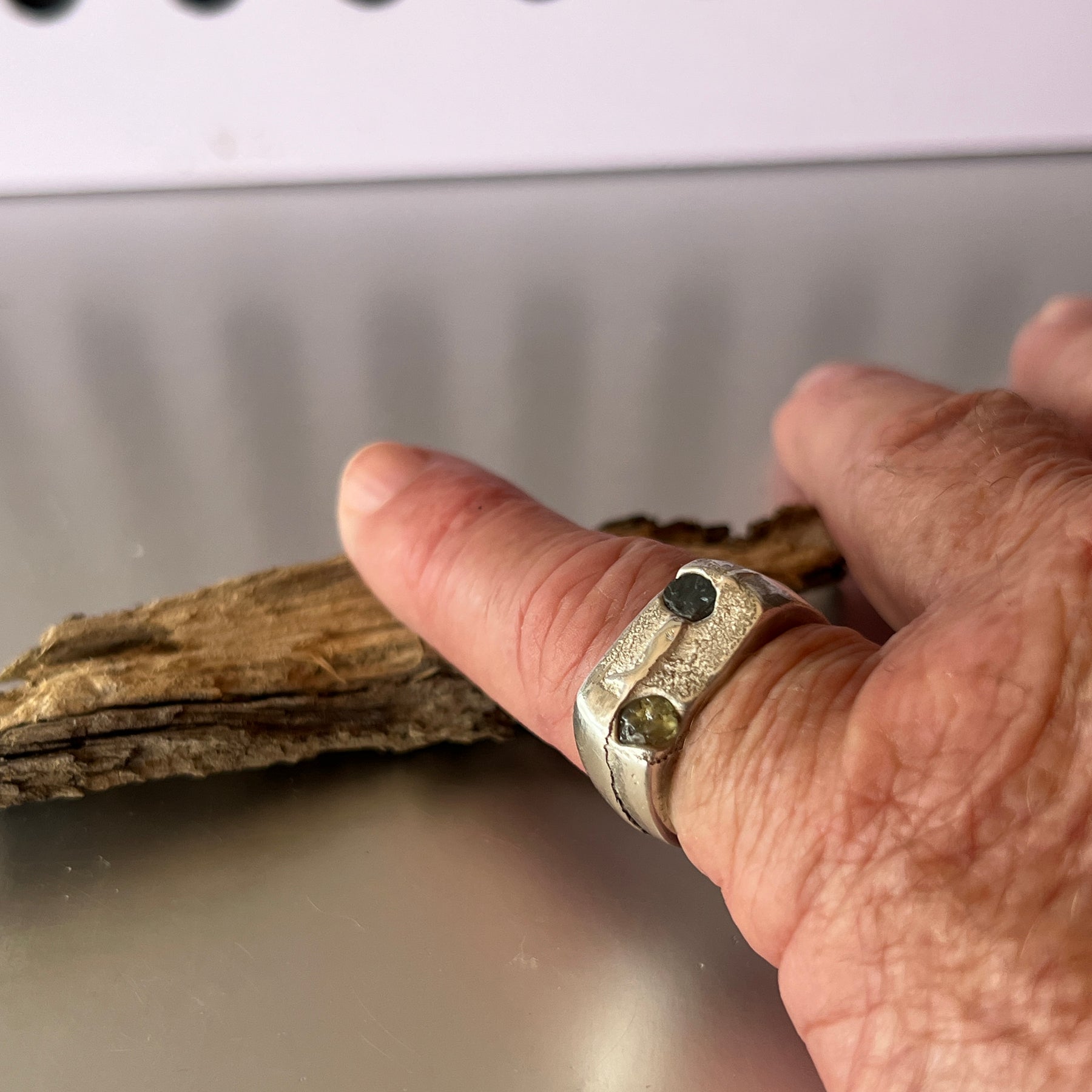 “Bay of Fires” sterling silver ring -Size “Q”