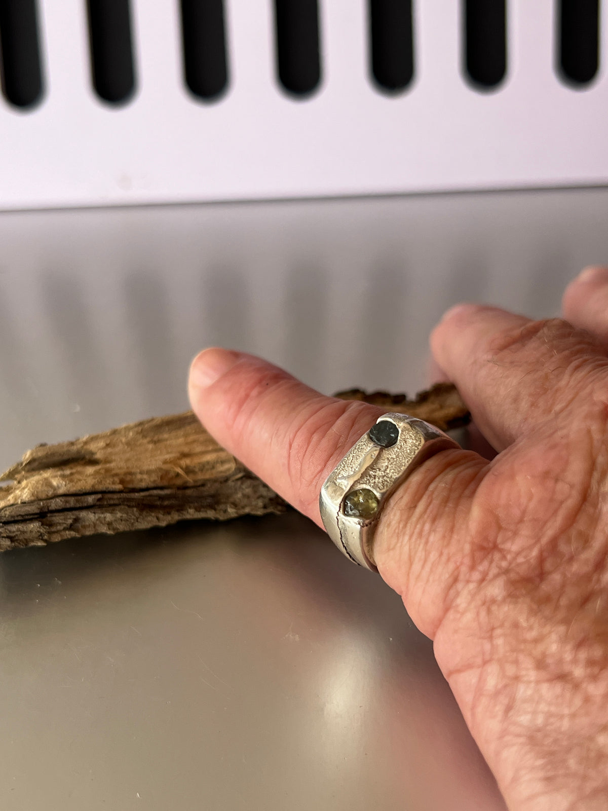 “Bay of Fires” sterling silver ring -Size “Q”