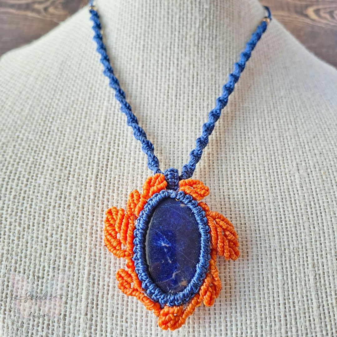 Sunset Sodalite Micro Macramé Necklace