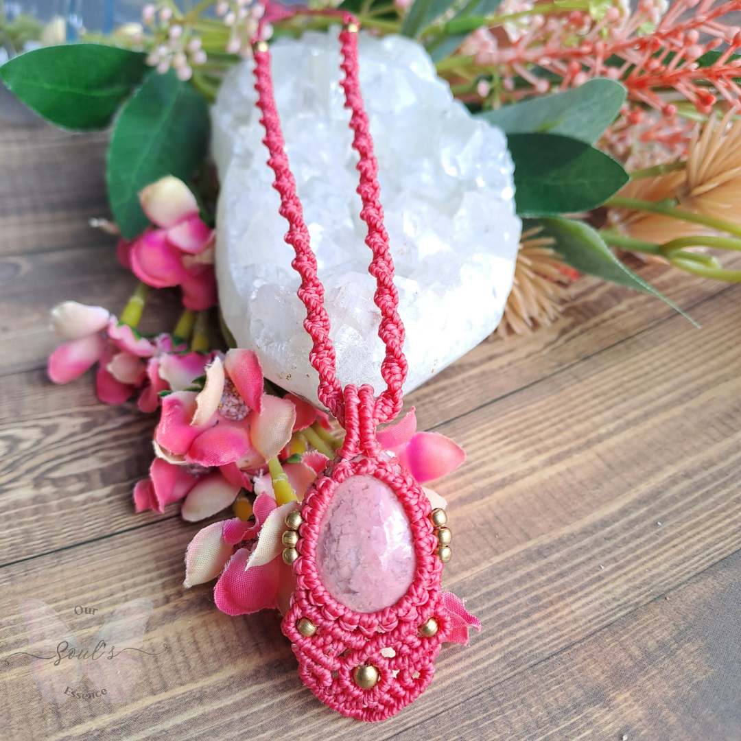 Rhodonite Micro Macramé Necklace