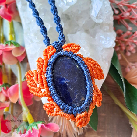 Sunset Sodalite Micro Macramé Necklace