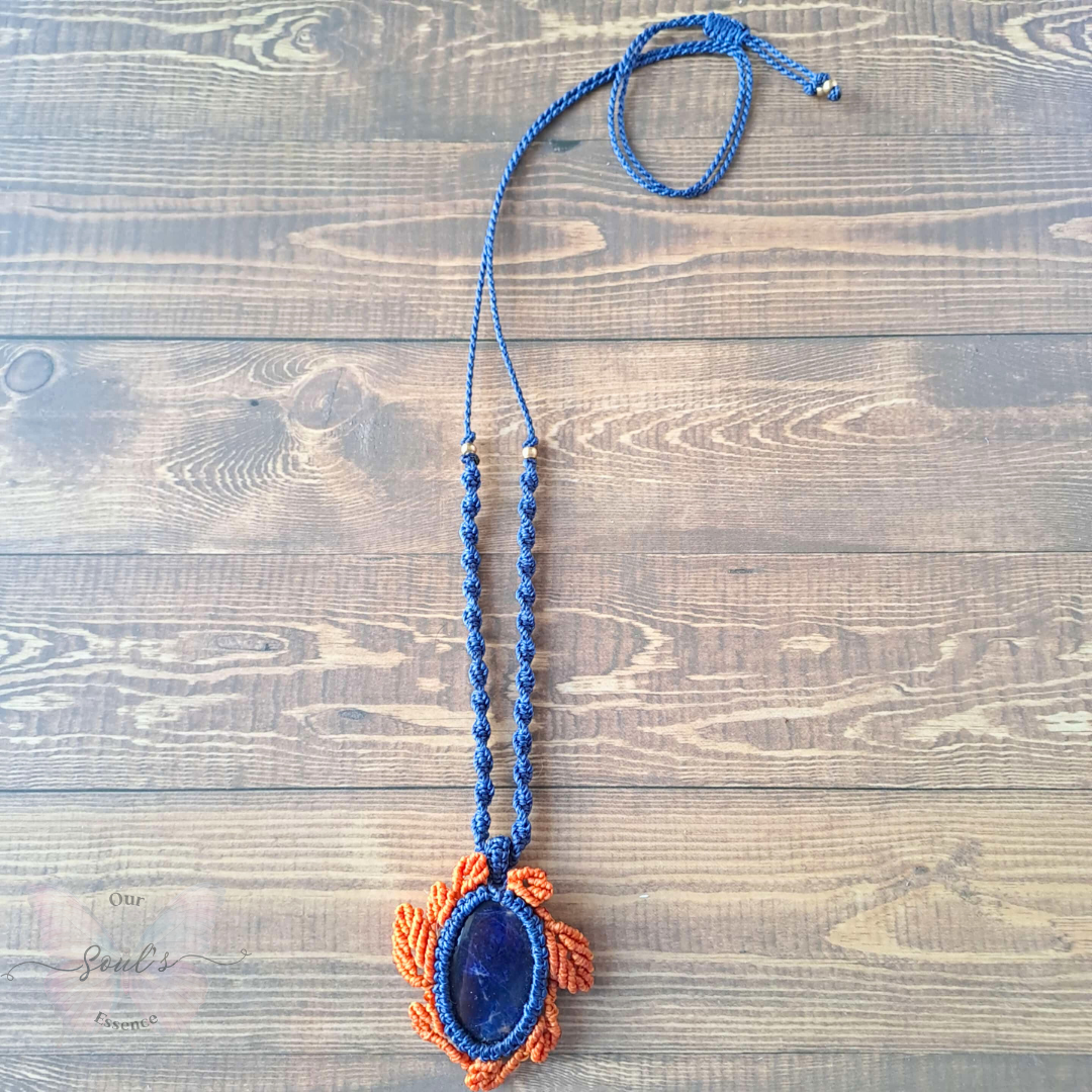 Sunset Sodalite Micro Macramé Necklace