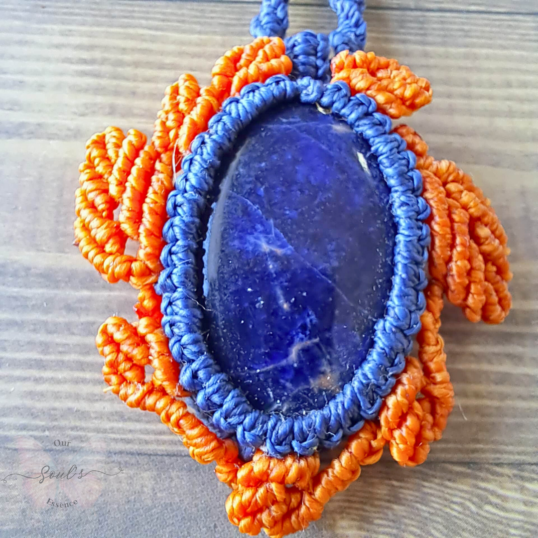 Sunset Sodalite Micro Macramé Necklace