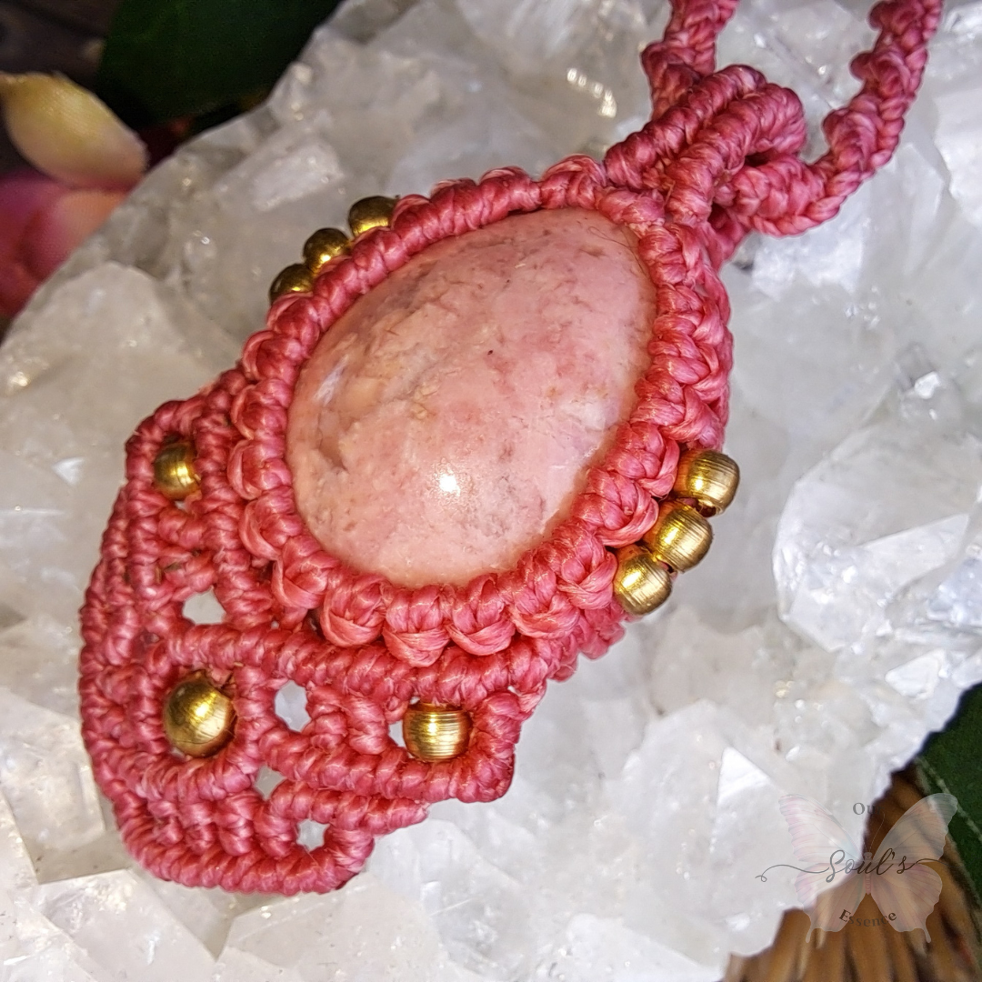 Rhodonite Micro Macramé Necklace