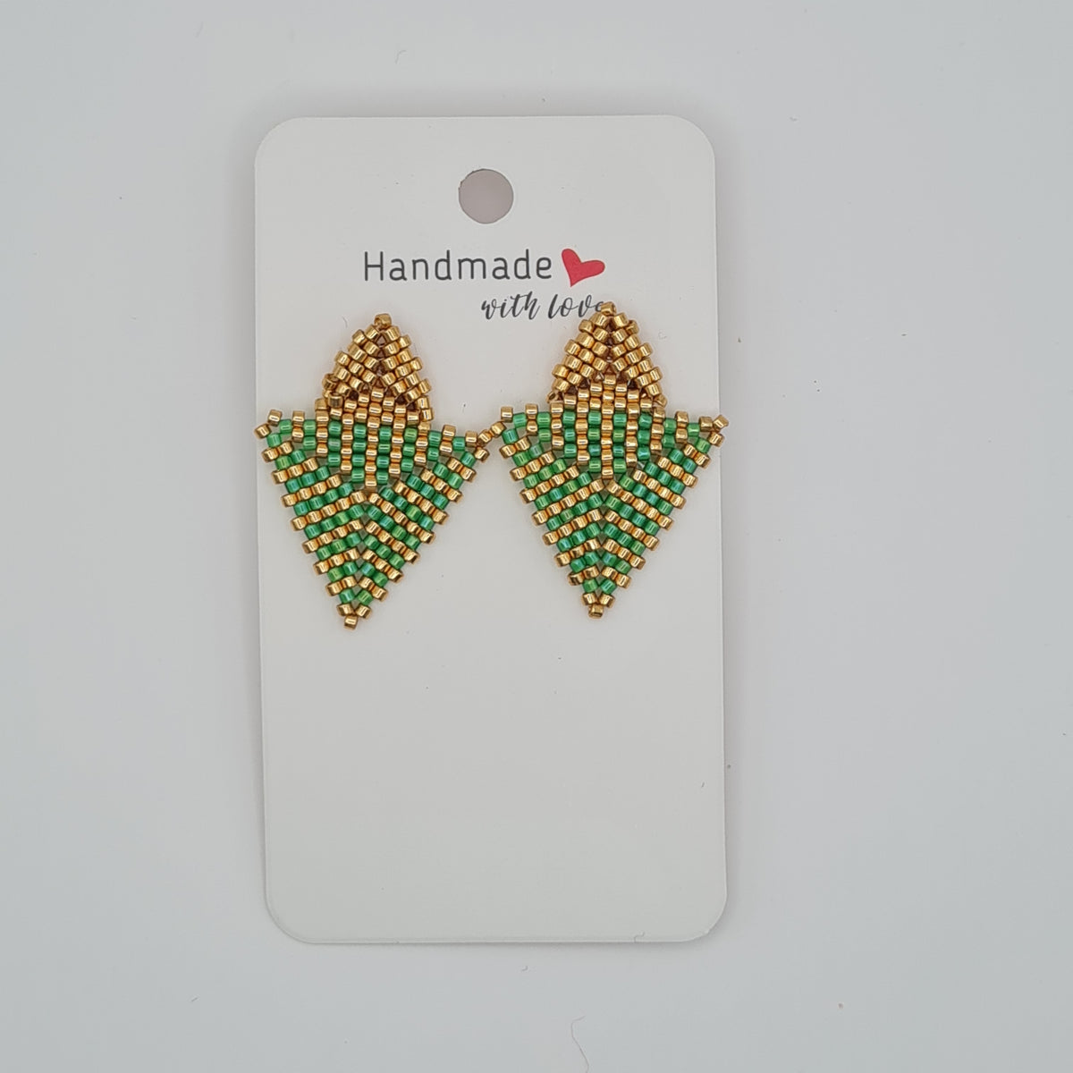 Beaded Triangle Earrings