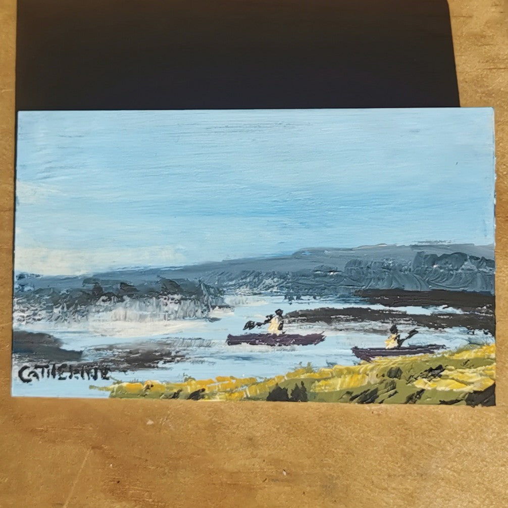Original Art - Early Morning Paddle - Tiny Painting