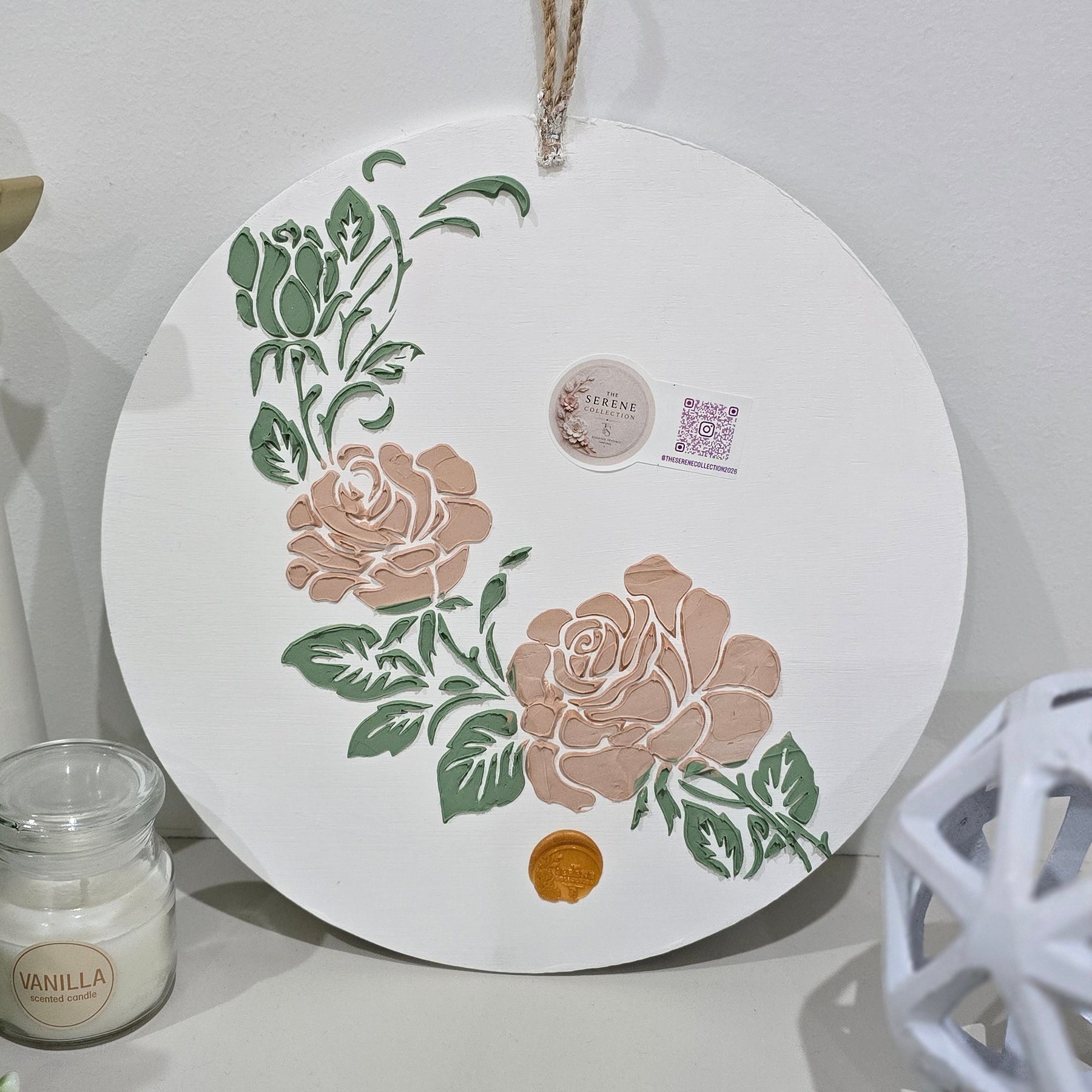 Handcrafted Original Floral Sculpture Painting "Peony Hues"