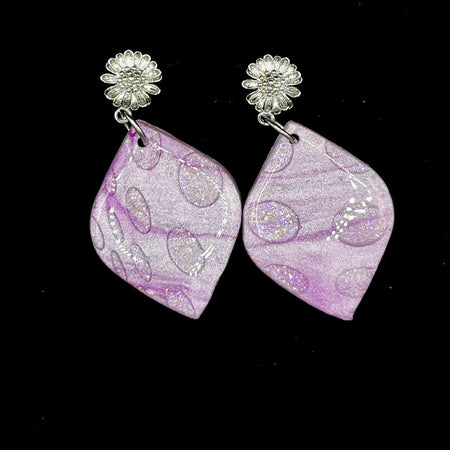 Shimmering Lilac Bloom Earrings