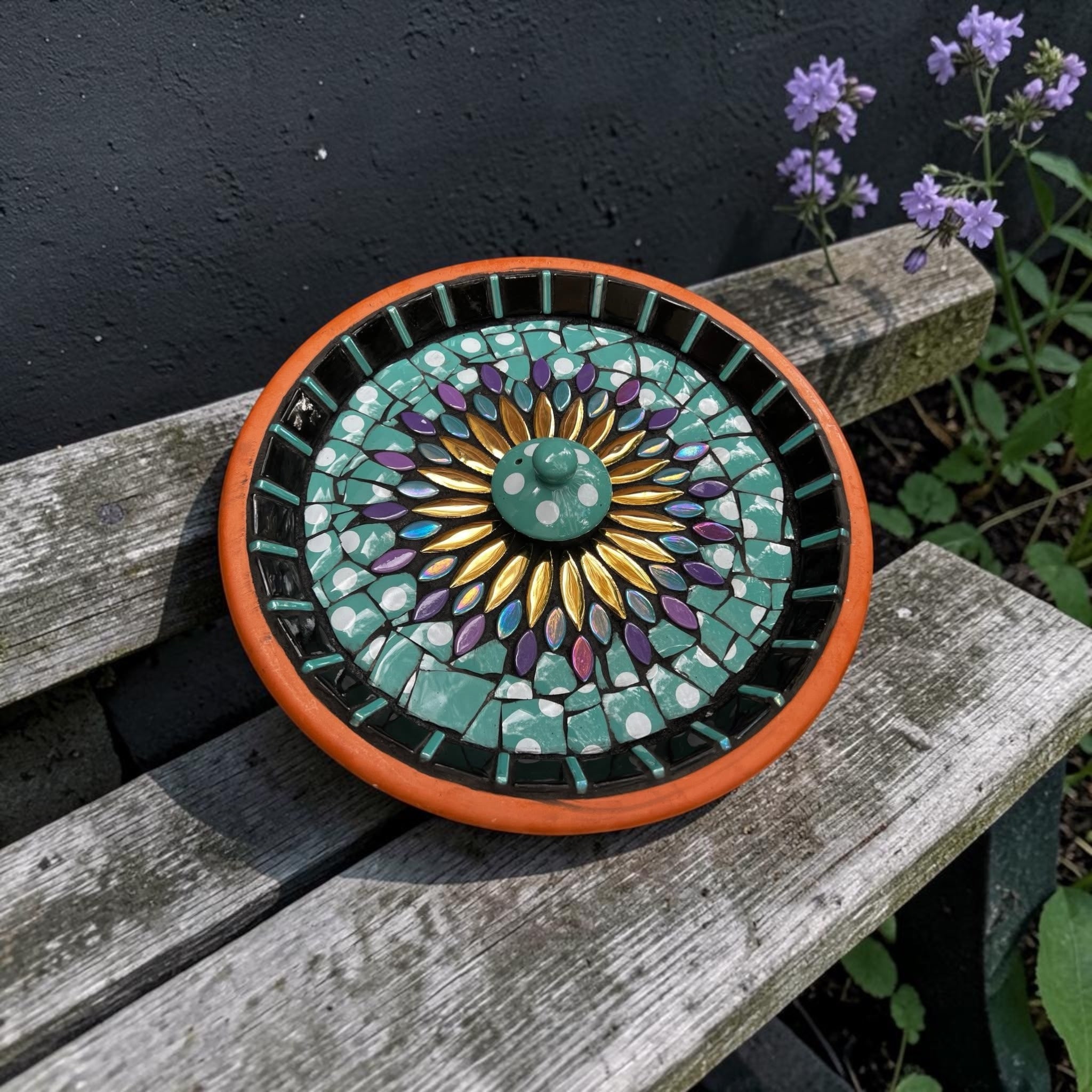Mosaic Bee Bath.