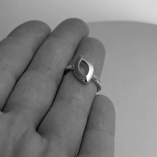 faceted marquise ring
