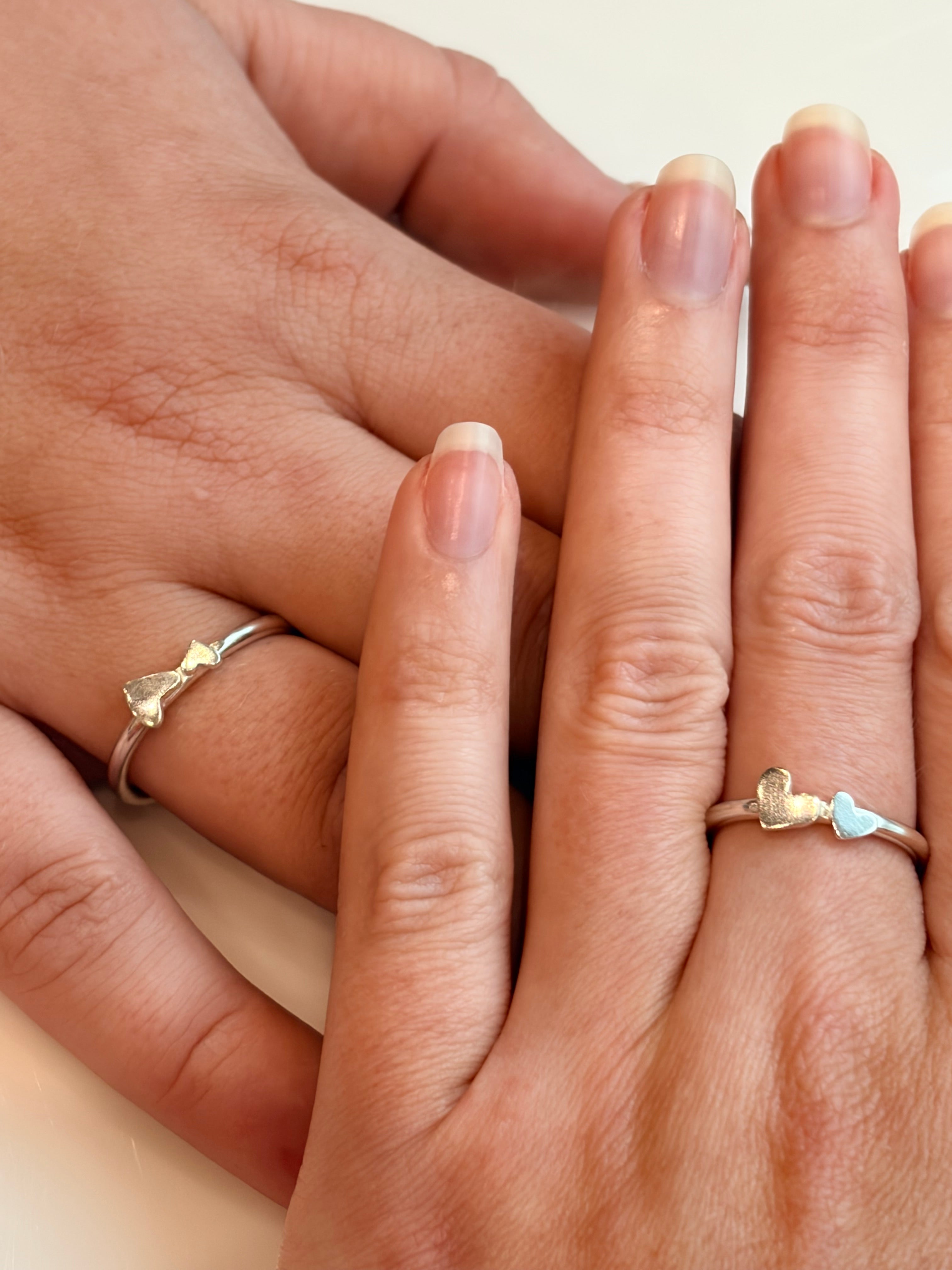Two Hearts Ring Sterling Silver