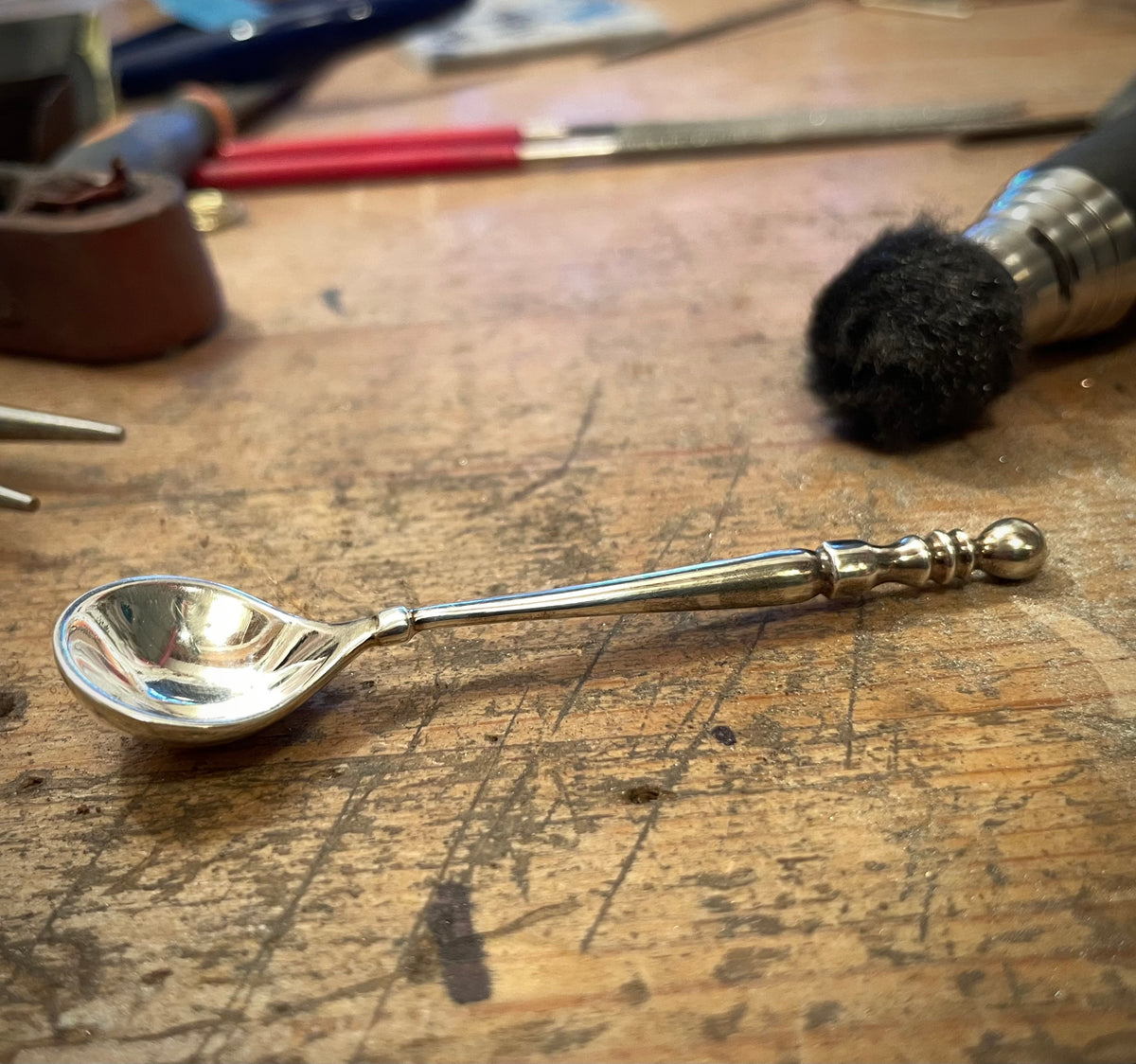Sterling silver salt spoon