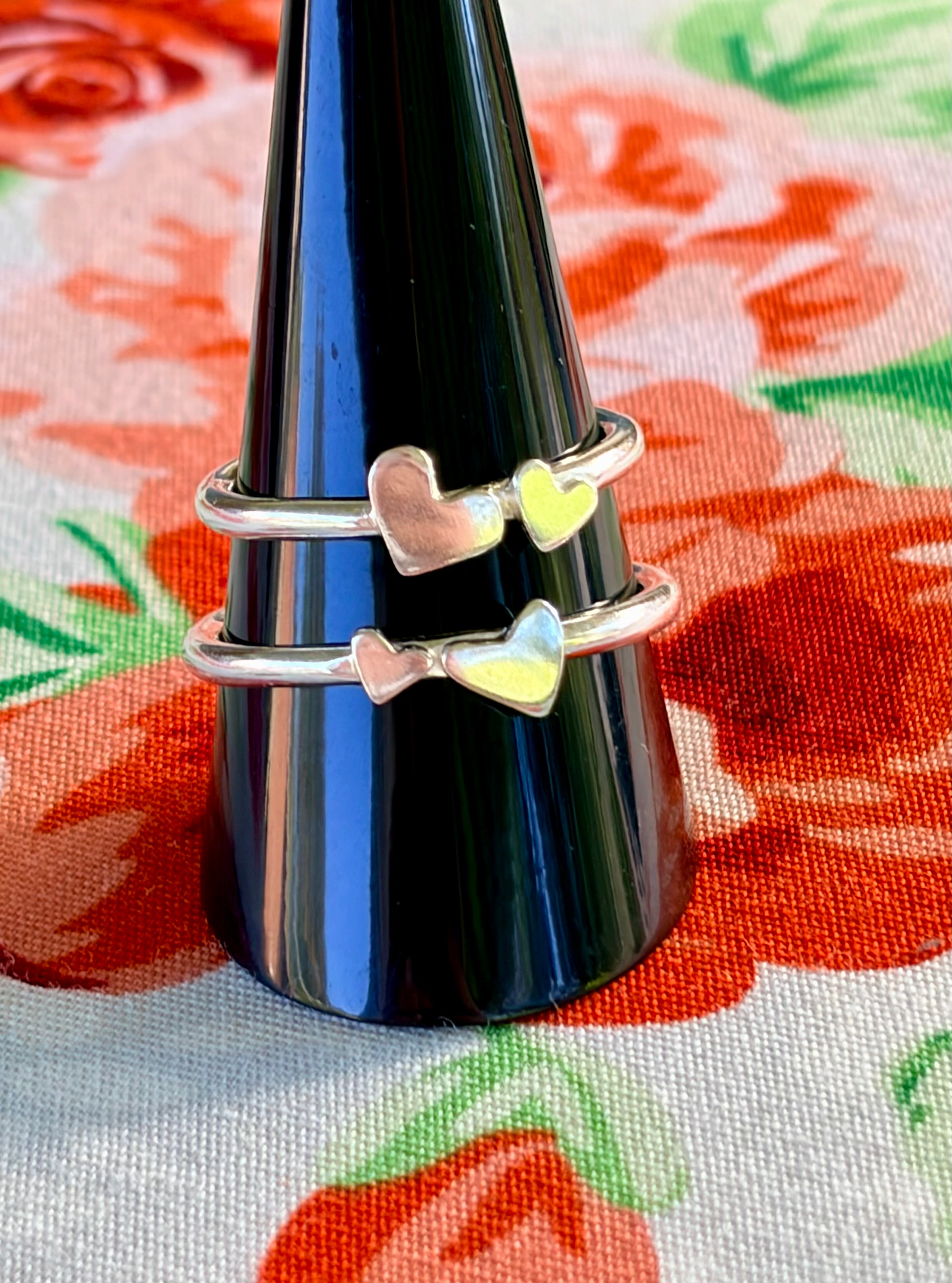 Two Hearts Ring Sterling Silver