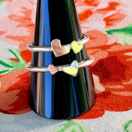 Two Hearts Ring Sterling Silver