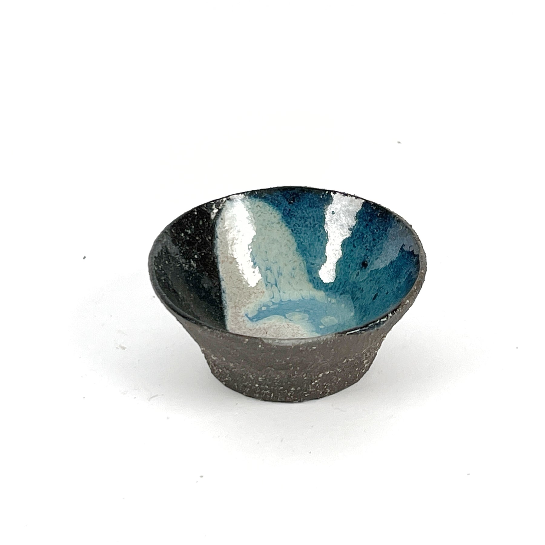'Terra' small wheel thrown bowl in ocean glaze