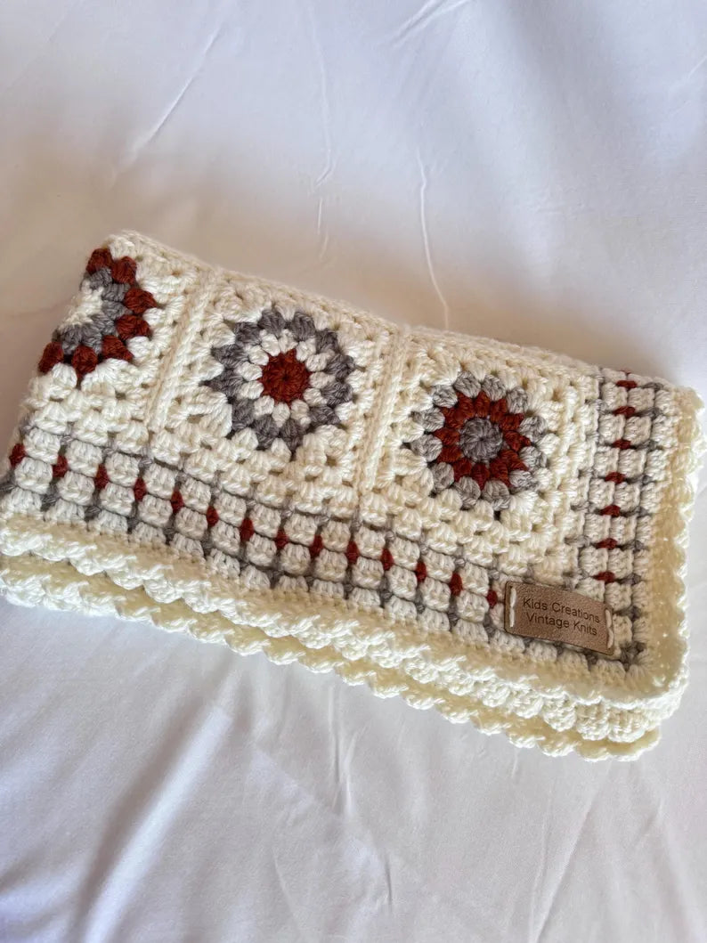 MADE TO ORDER - Hand Crocheted Wool Baby Blanket