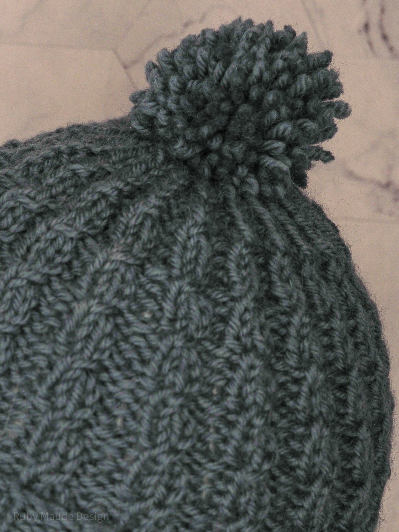 Baby Cabled Beanie - Baby Blue