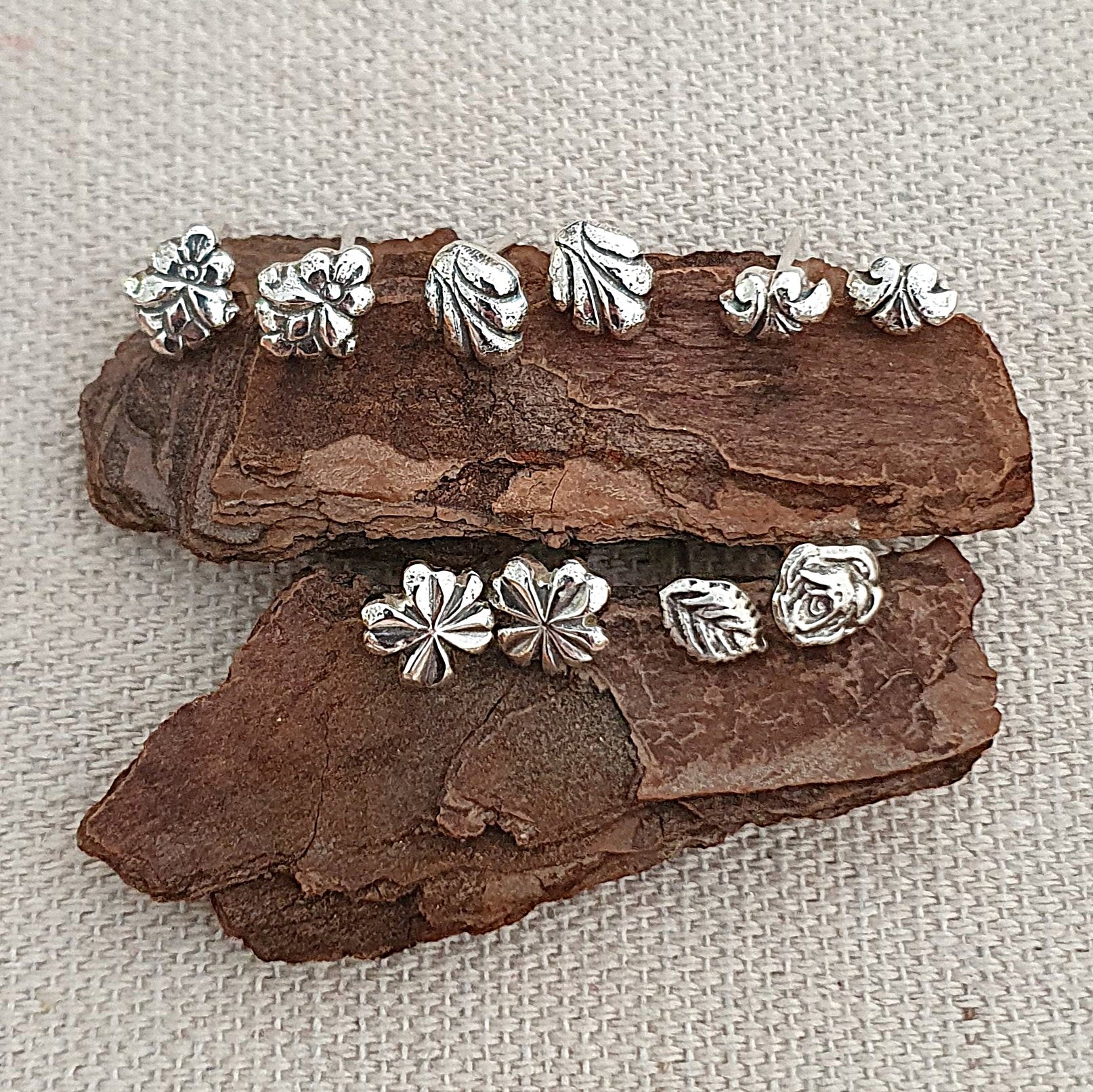 Recycled sterling silver studs - small