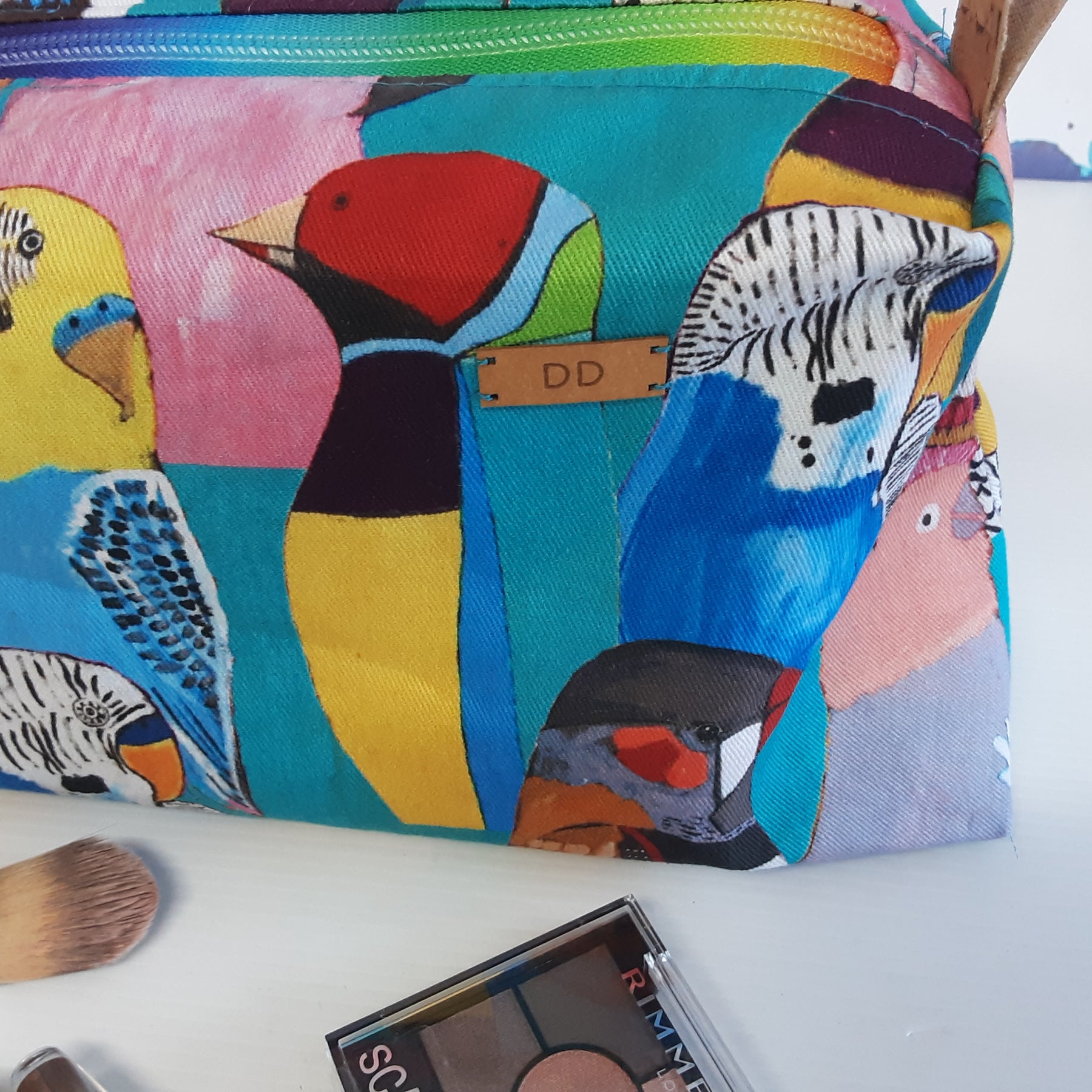 Handmade Zippered Pouch, Large Pencil Case for School or Work,  Waterproof Lined Makeup Bag