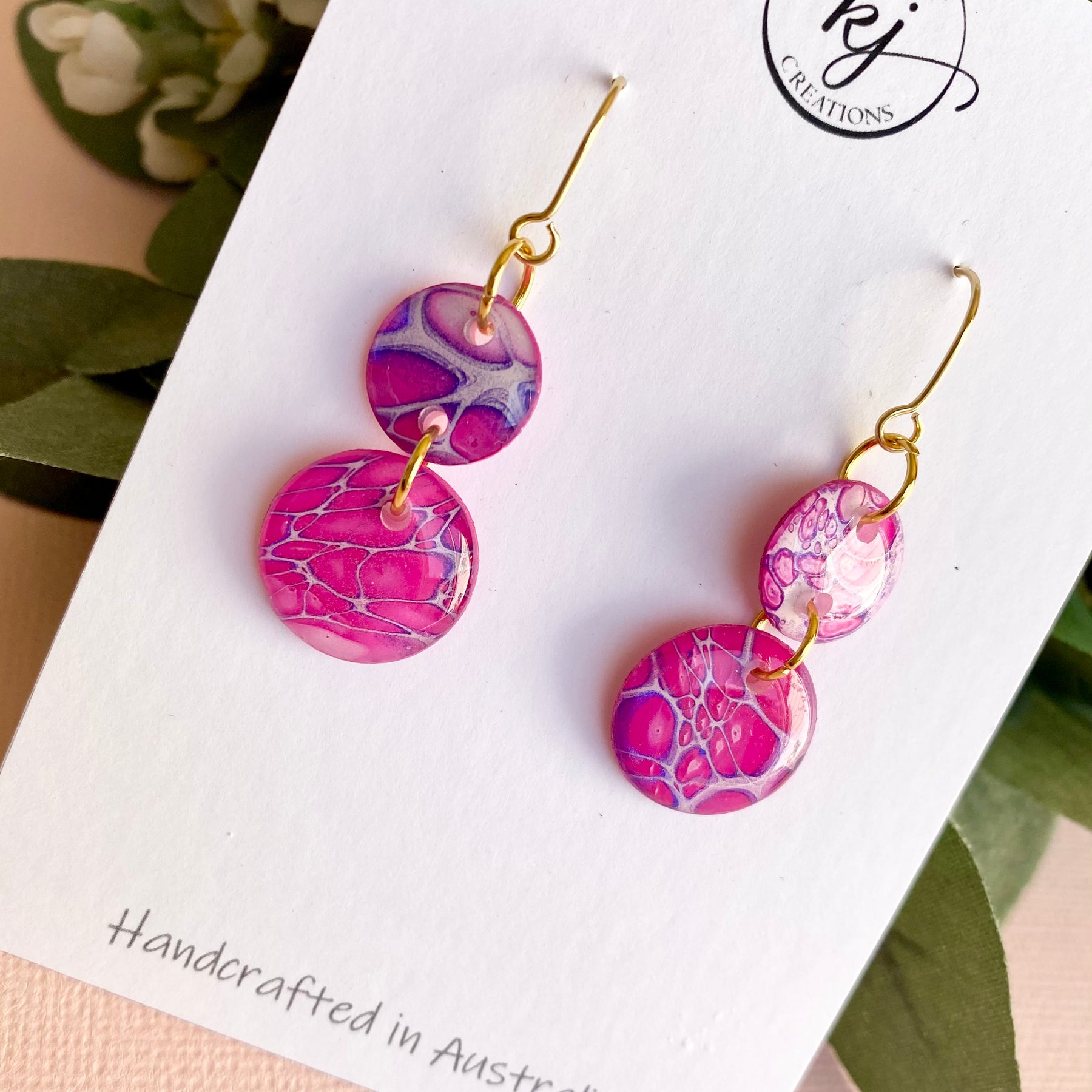 Pretty Pink Painted Dangle Earrings