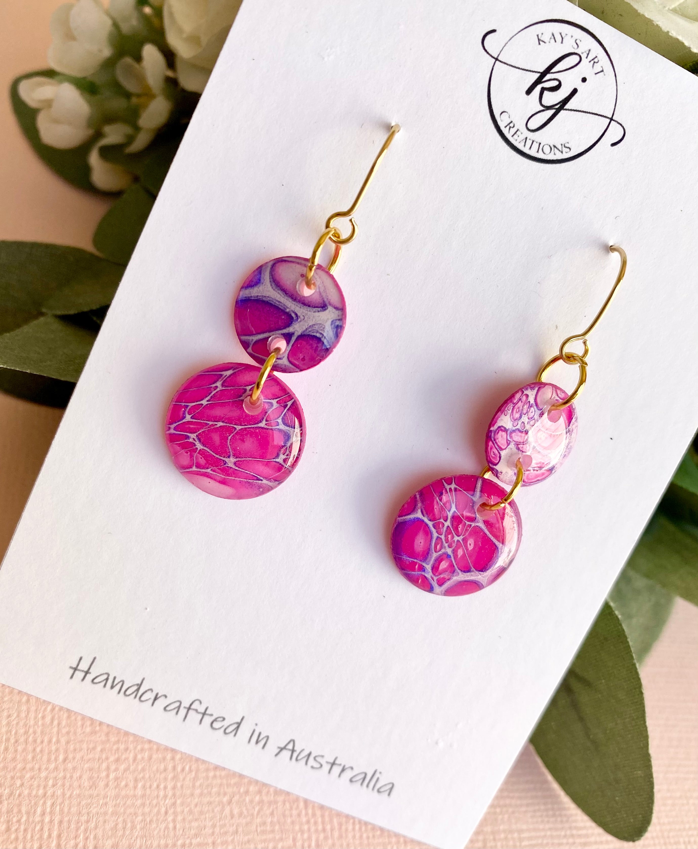 Pretty Pink Painted Dangle Earrings