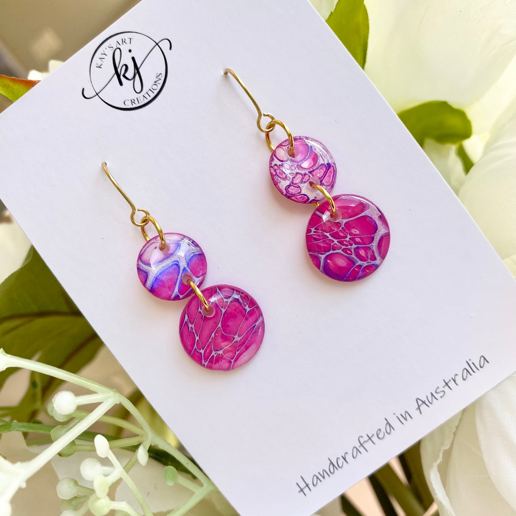Pretty Pink Painted Dangle Earrings