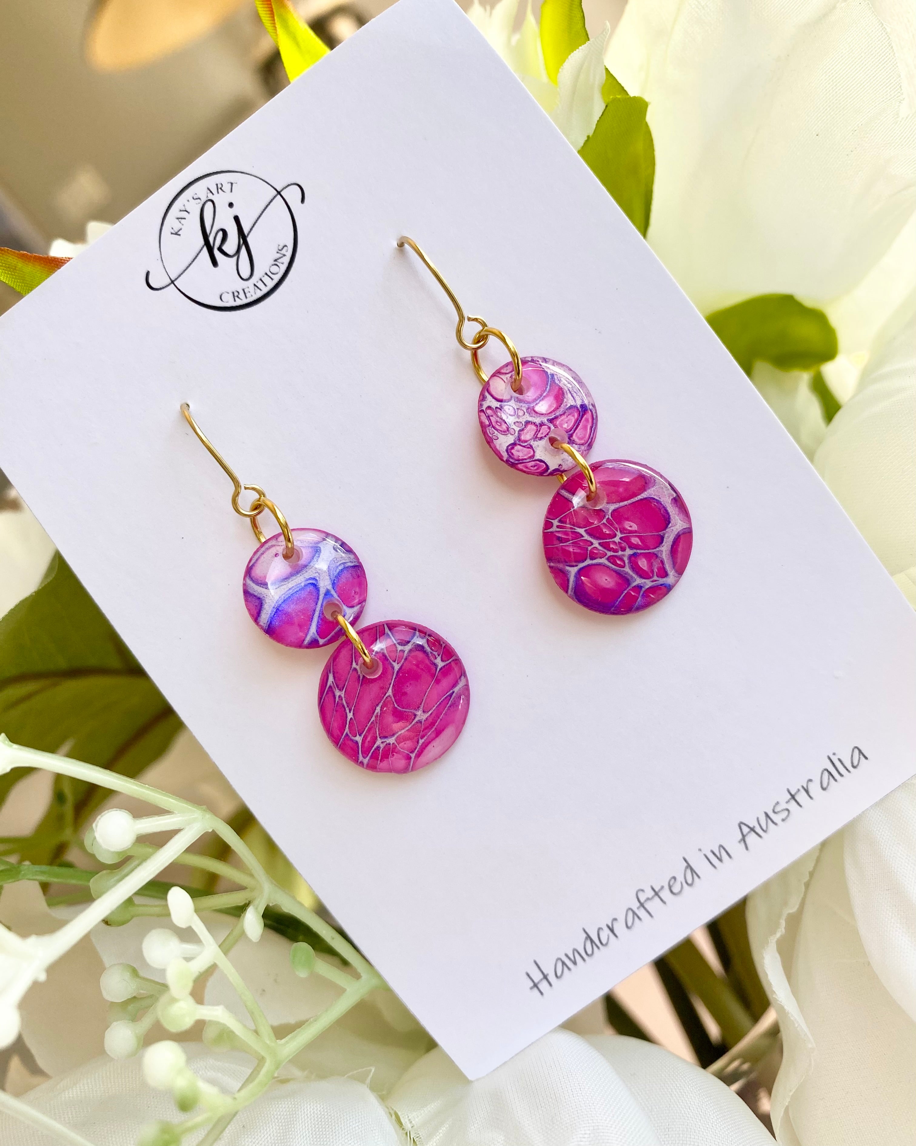 Pretty Pink Painted Dangle Earrings