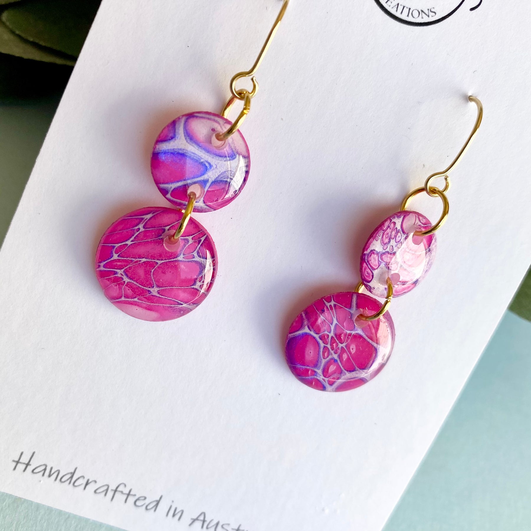 Pretty Pink Painted Dangle Earrings