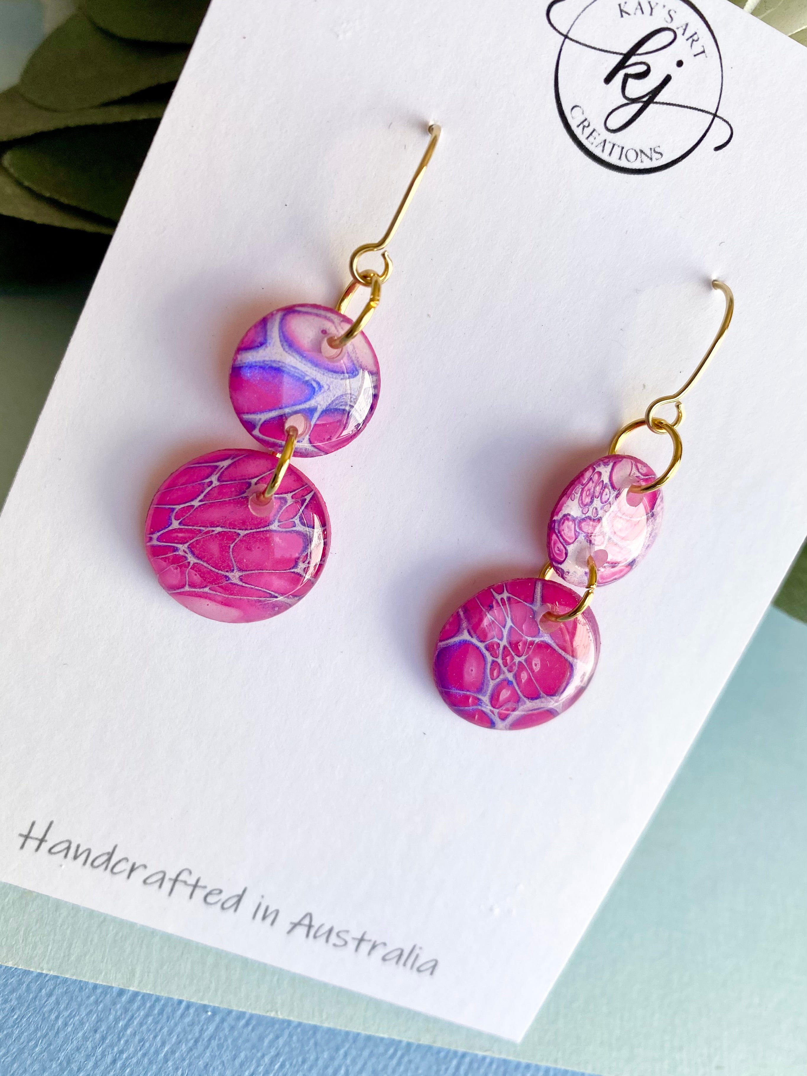Pretty Pink Painted Dangle Earrings