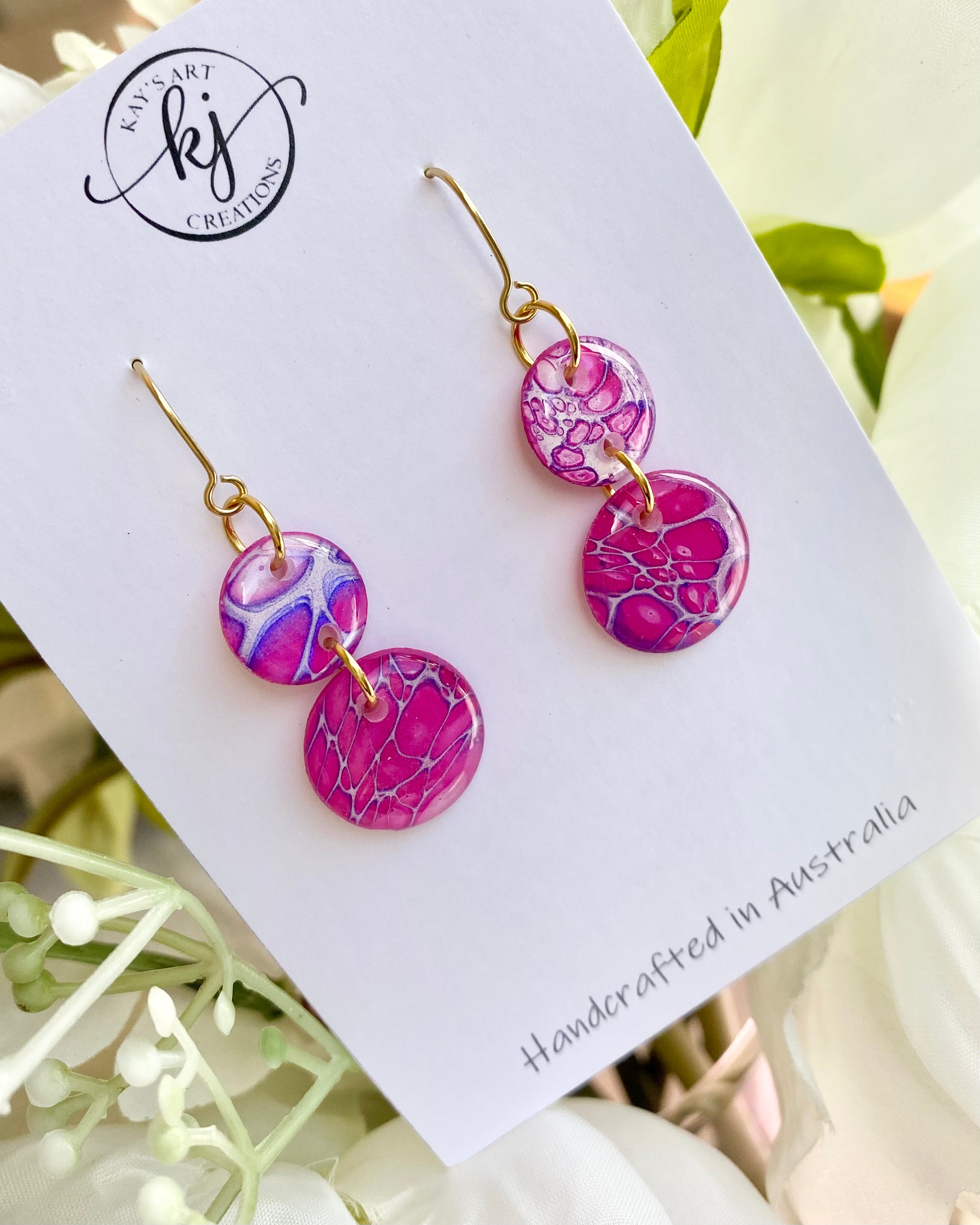 Pretty Pink Painted Dangle Earrings