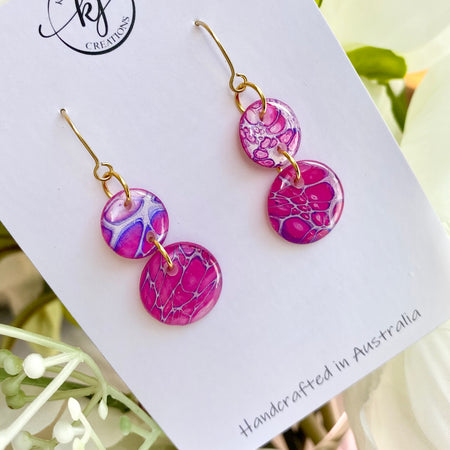 Pretty Pink Painted Dangle Earrings