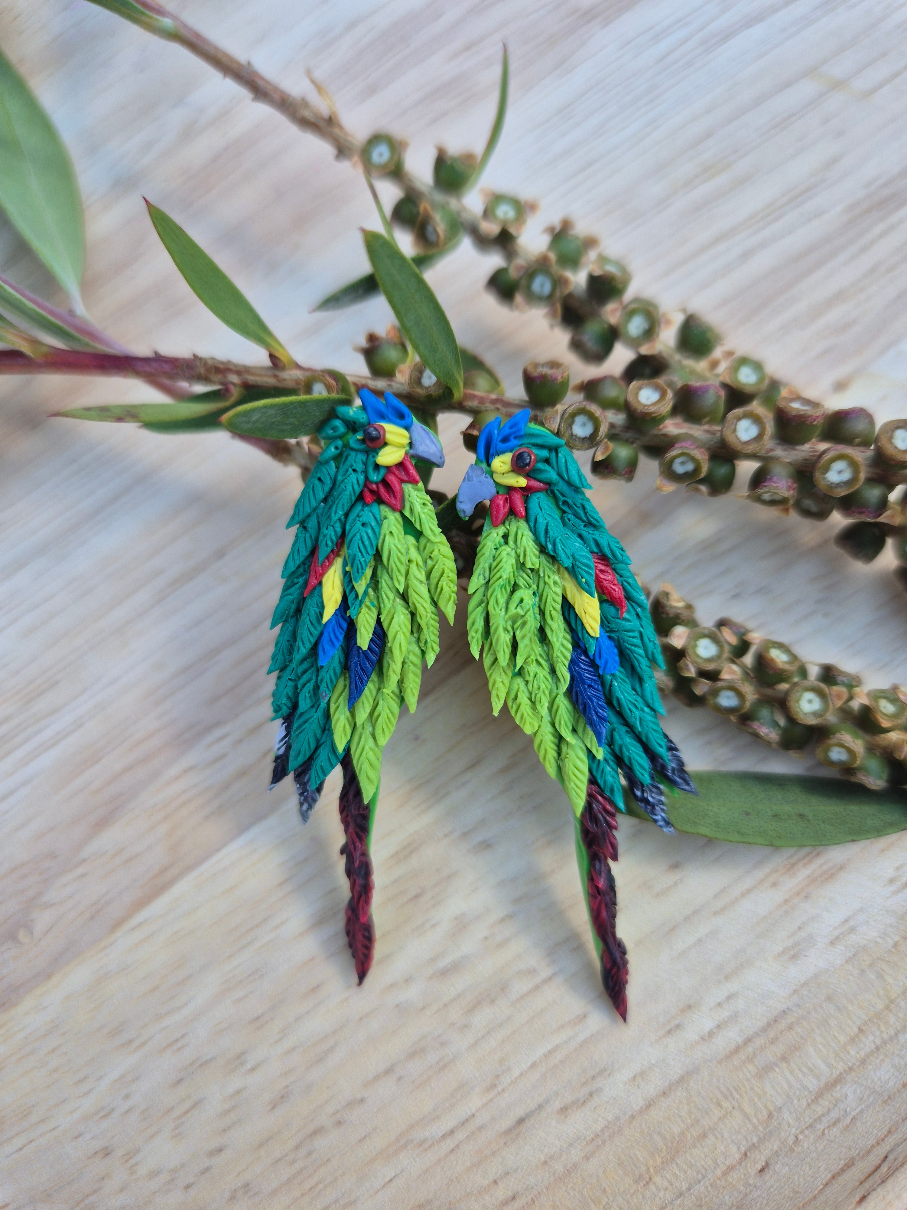 Swift Parrot Studs