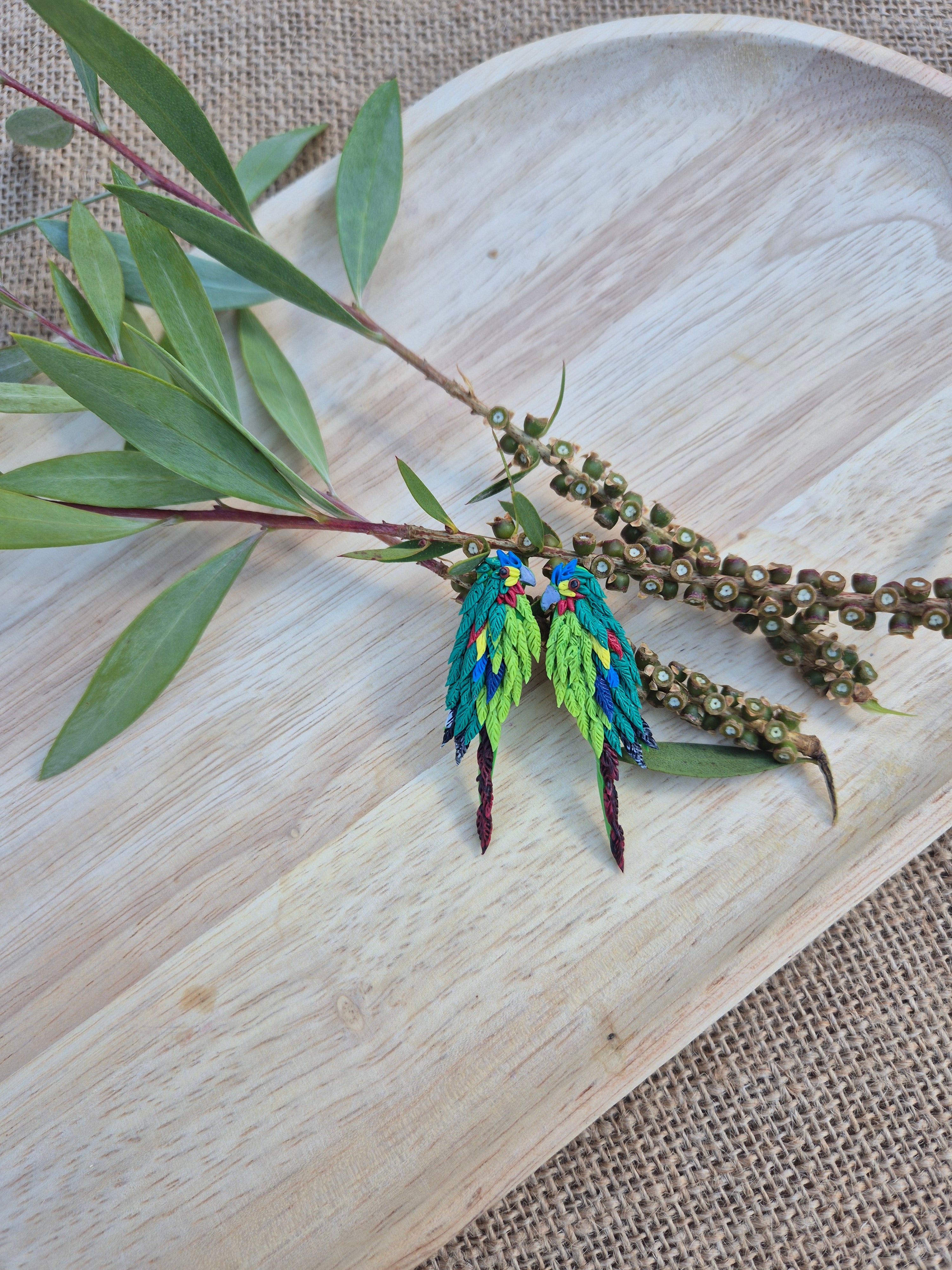 Swift Parrot Studs