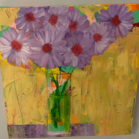 Purple Daisies Original Wall Art