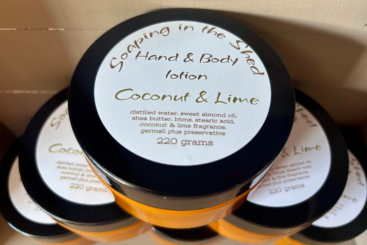 Hand & Body Lotion with Coconut & Lime fragrance.