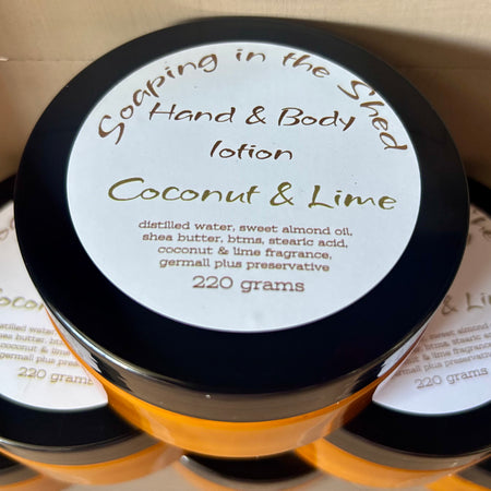 Hand & Body Lotion with Coconut & Lime fragrance.