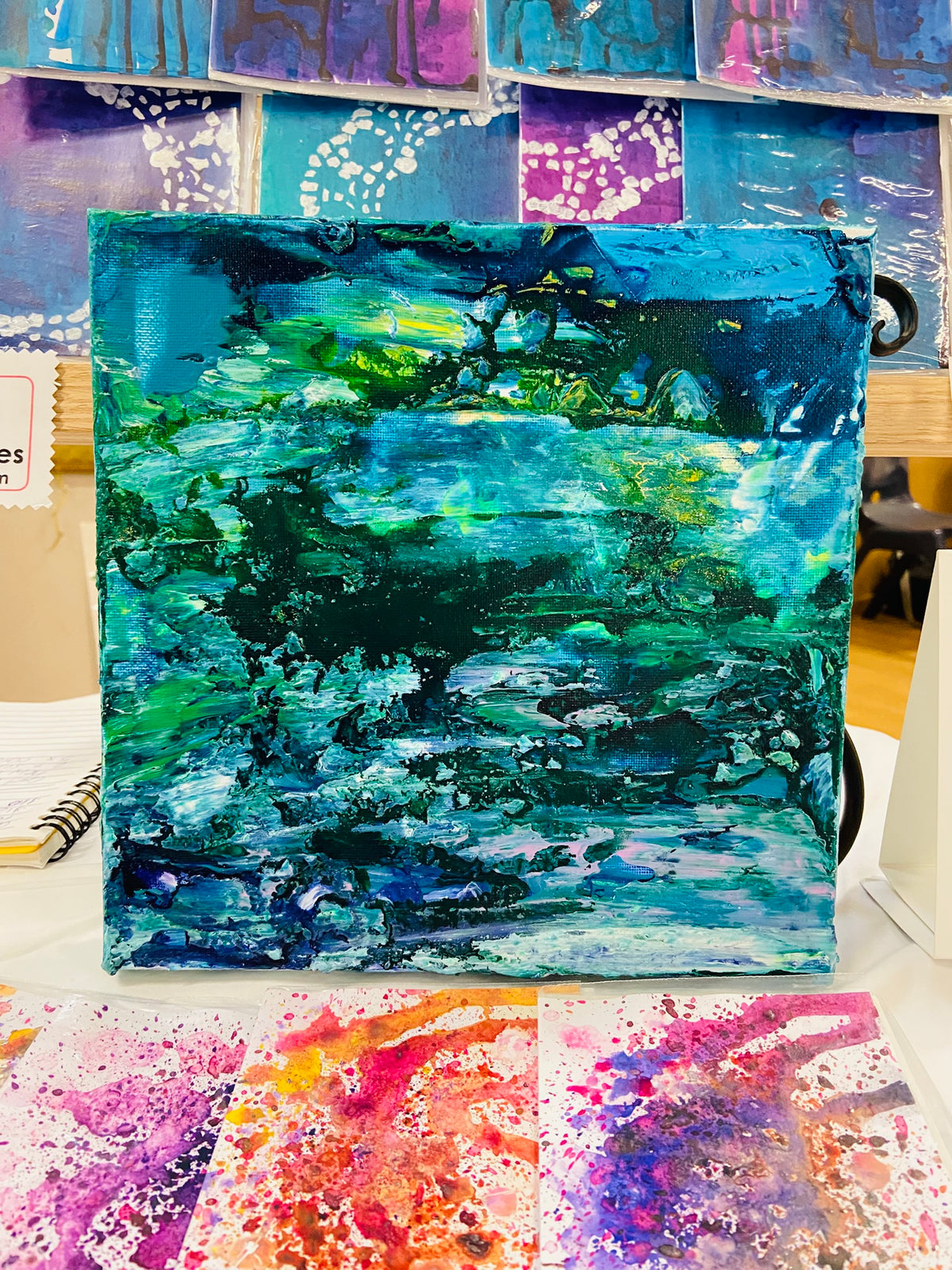 Water Lilies Encore Painting, Abstract Acrylic Wall Art by Margo Humphries