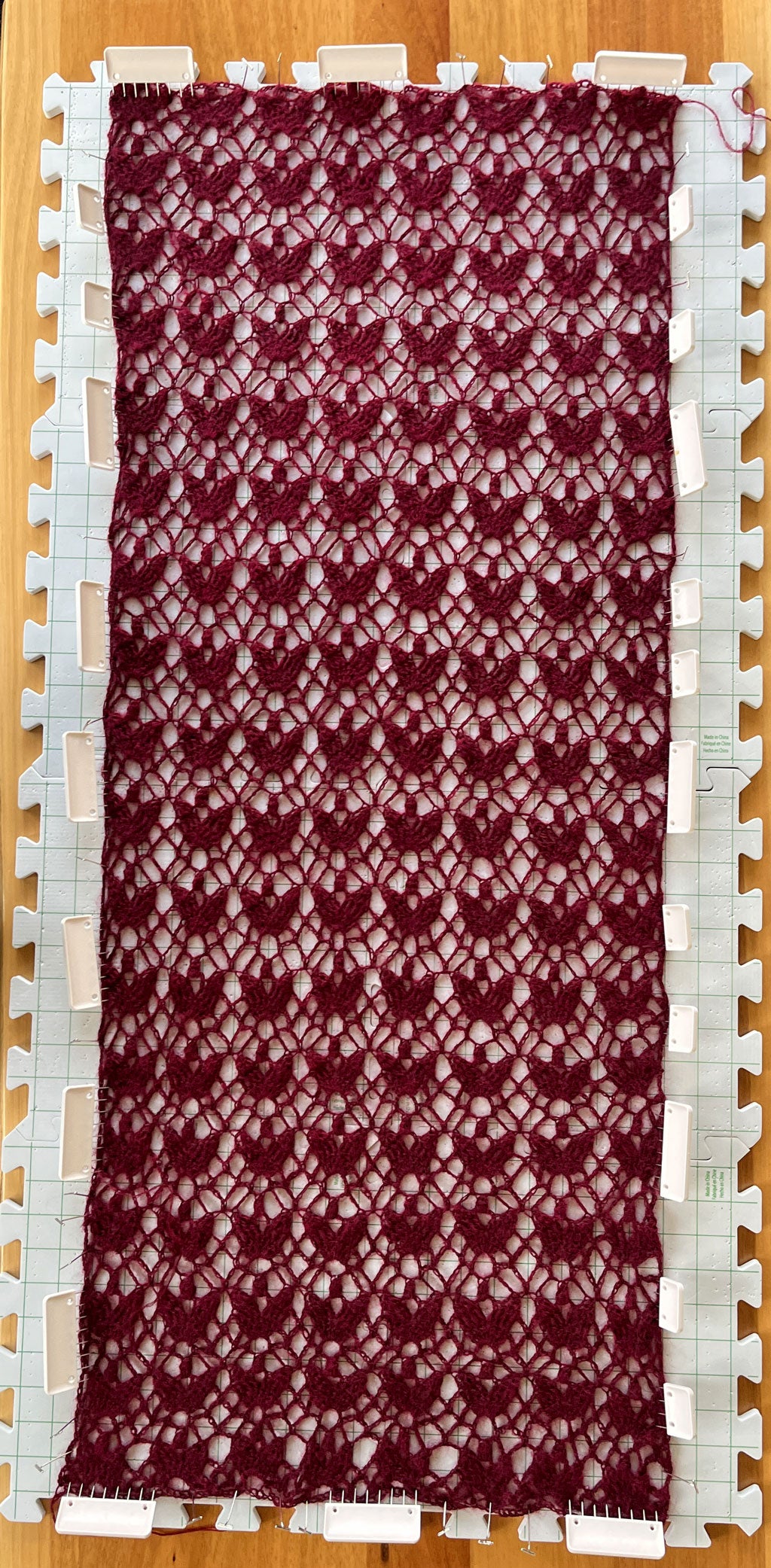 Scarf, crocheted, deep burgundy, wool, mohair.  Free shipping.