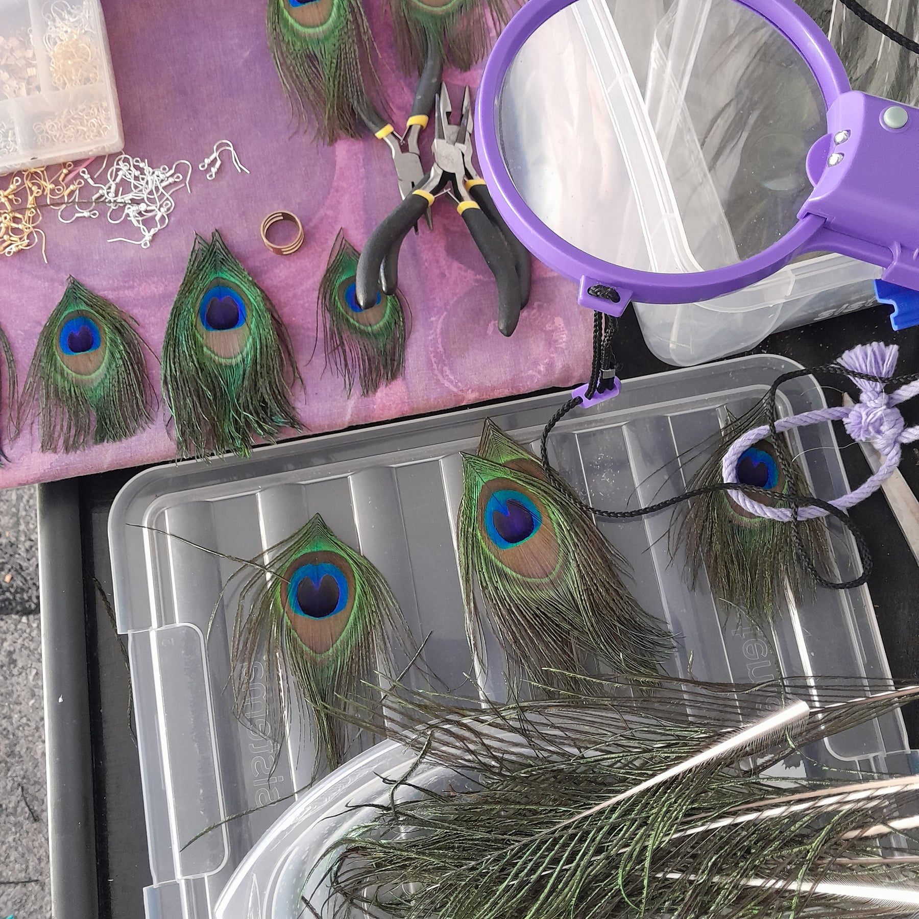 Handcrafted Peacock Feather Earrings – Boho Statement Earrings